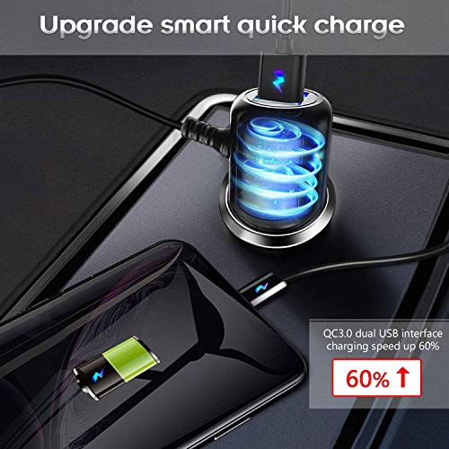 Radar Detector Power Cord,for Uniden Escort Valentine Beltronics Passport Cobr etc Radar Detector,with Dual USB QC3.0 Quick Charger(QC3.0 6.5ft)