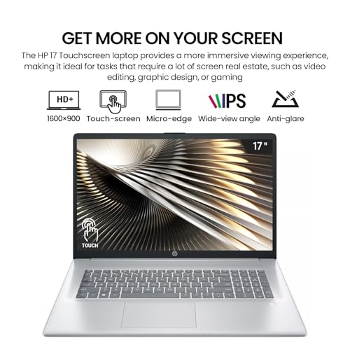 Image of 2026 HP 17 Inch Laptop Touchscreen Computer, 17.3 inch HD+ Touch Screen Business Laptop PC, 13th Gen Intel Core i7, Windows 11 Pro | Backlit Keyboard 10-Key | Fingerprint | Type-C | 32GB RAM 1TB SSD