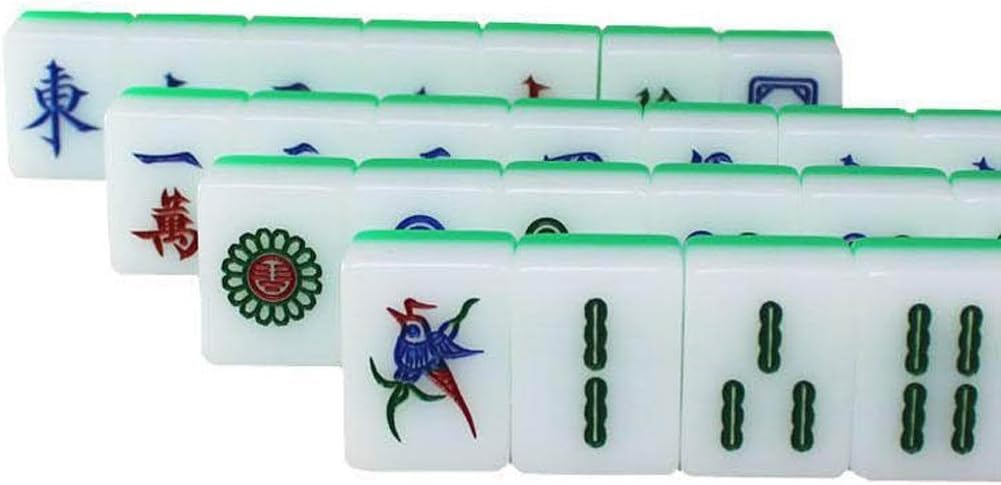 Kanduo mahjong Zestaw do gry w chińskiego mahjonga 146 kafelków Łatwy do odczytania akrylowy mahjong z 3 kostkami i pudełkiem do przechowywania Interesujące zestawy do gry w mahjonga Zestaw Mahjong