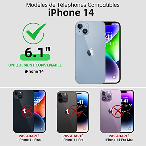 Beeasy pour iPhone 14 Coque, IP68 Étanche et 360° Militare Antiurto Protection Intégrale Étui Protecteur d'Écran Intégré, Incassable Renforcée Résistante Robuste Métal Armor Case, Rouge – vue 2
