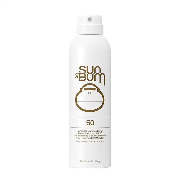 Sun Bum Mineral SPF 50 Sunscreen Body Spray - Water-Resistant Broad Spectrum Moisturizing Sunscreen with Vitamin E - Hawaii 104 Act Compliant (Made without Octinoxate & Oxybenzone) - 6 oz 1