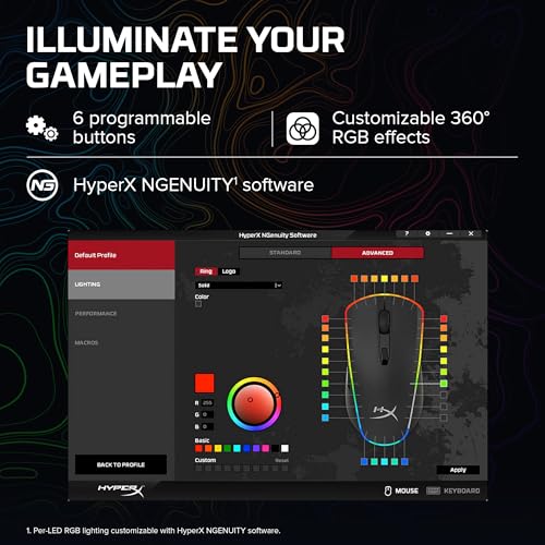 HyperX Pulsefire Surge RGB Wired Optical USB Gaming Mouse, Pixart 3389 Sensor up to 16000 DPI, Ergonomic, 6 Programmable Buttons - Black (HX-MC002B) - Image 5