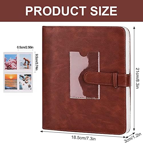 Jooheli Photo Album with 256 Pockets - Fits Fujifilm Instax Mini 9 Mini 8 / Mini 90 / Mini 25 / Mini 11 / Mini Link Printer, Polaroid Snap PIC-300, Kodak Mini 3-Inch - Film (Brown)