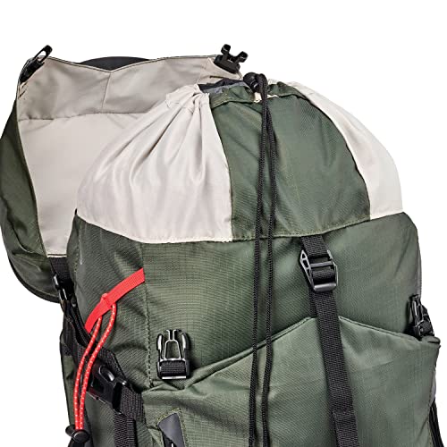 Image of High Sierra Pathway 2.0 Backpack with Hydration Storage Sleeve, for Hiking, Biking, Camping, Traveling, Forest Green /Black, 60L