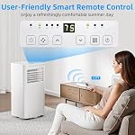 Antarctic Star 8000 BTU(ASHRAE) 5000 SACC Portable Air Conditioner, 3-in-1 AC Unit with Dehumidifier & Fan, 24H Timer, Sleep Mode, Remote Control, Digital Display for Home & Office