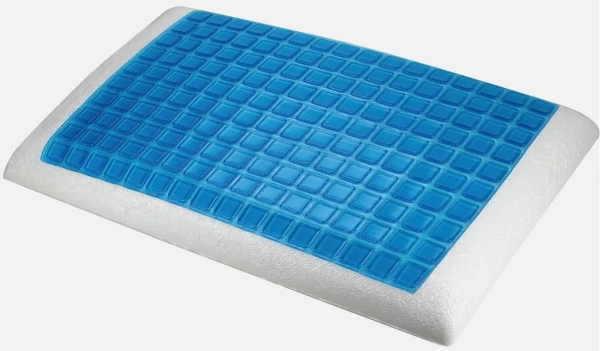 Generico Cuscino -Guanciale in Memory Foam con Gel Anallergico, Fodera Antiacaro Sfoderabile Tessuto Traspirante Lavabili in Lavatrice, Guanciali 40x70 Alti 13cm