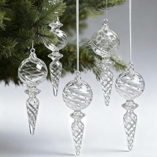 Six-inch finial glass ornament image