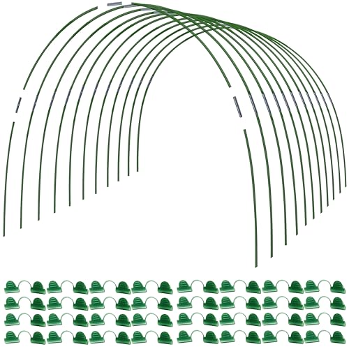 MAXPACE Greenhouse Hoops for DIY Grow Tunnels Less Than 2.7ft Wide, Rust-Free Fiberglass Support Hoops Frame for Garden Fabric, Plant Support Garden Stakes, Gardening Supplies, 50pcs by MAXPACE - Used condition - US$25.82