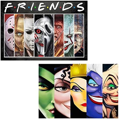 Tiwabb Horror Diamond Painting Kits for Adults - Diamond Art Kits with Accessories & Tools,Villains 5D Paintings with Diamond Dots Full Drill Gem Art,2 Pack DIY Gift and Home Decor12 x 16inch