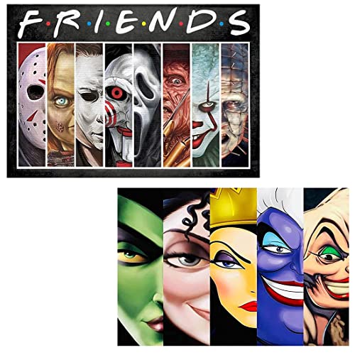 Tiwabb Horror Diamond Painting Kits For Adults - Diamond Art Kits With Accessories & Tools,Villains 5D Paintings With Diamond Dots Full Drill Gem Art,2 Pack Diy Gift And Home Decor12 X 16Inch #TOP20