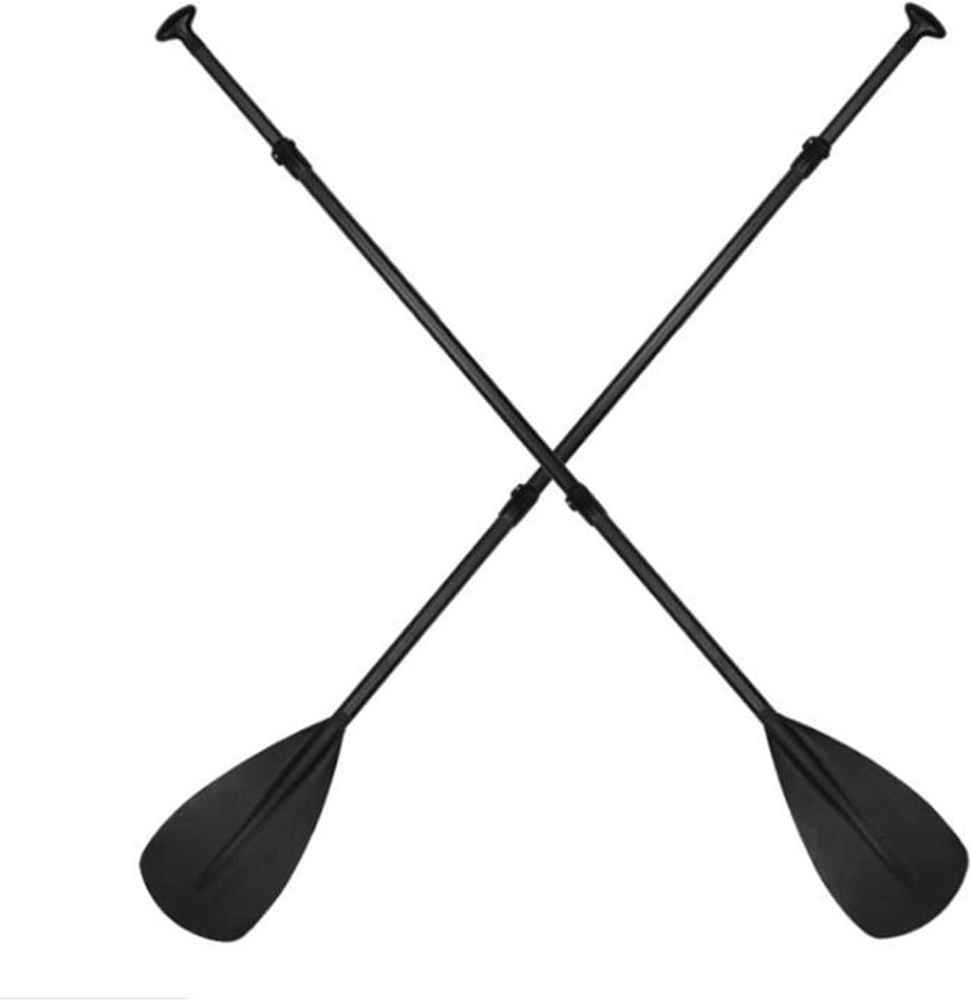 Kayak SUP Paddle Board Surfboard Fiberglass Paddle T-Handle Three-Section Kayak Paddling (Color : Black, Size : 175-215cm)