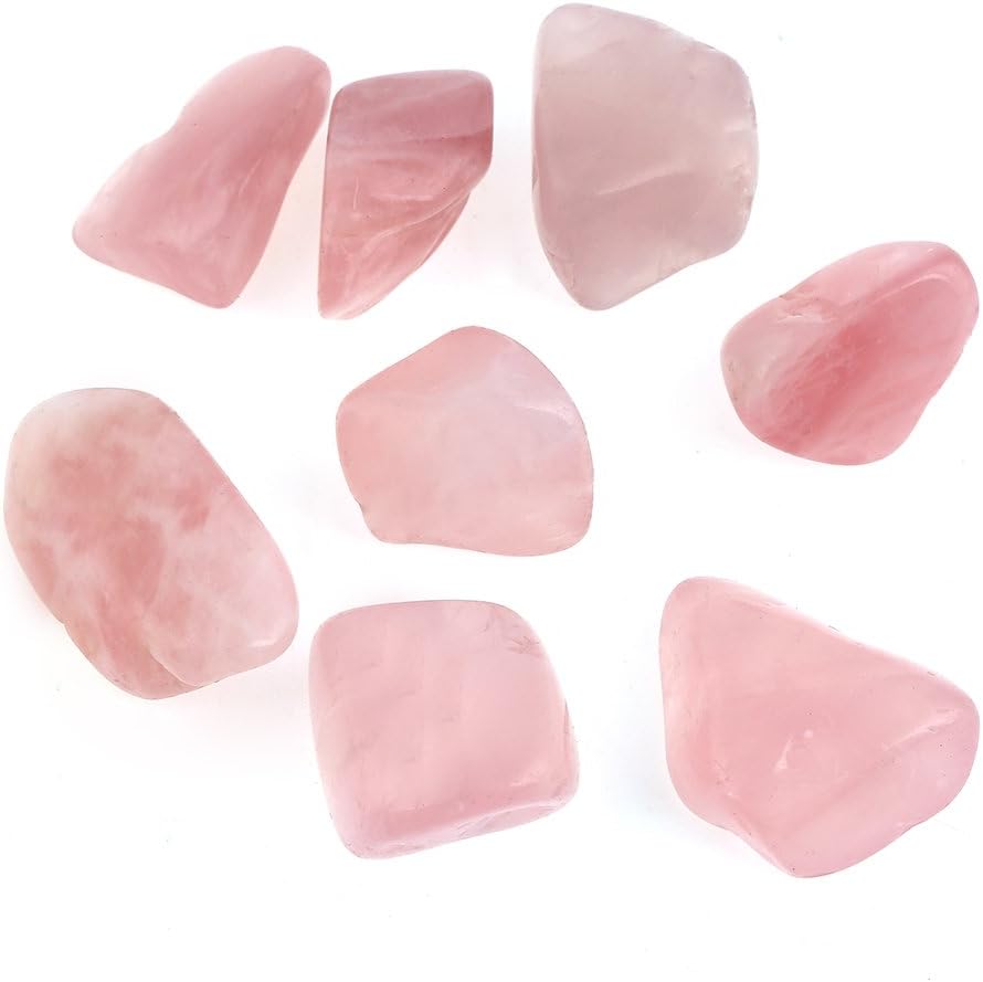 Bingcute 1lb Bulk Tumbled Pink Rose Quartz Stones from Brazil - Large 1"-1.5" + Natural Polished Gemstone Supplies for Wicca, Reiki, and Energy Crystal HealingWholesale Lot