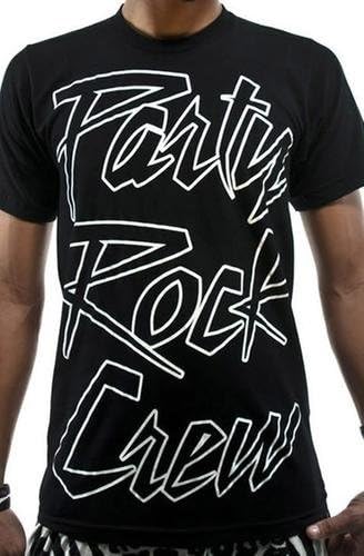 Amazon | Party Rock Clothing Party Rock Crew Outline Tees BK/WH (XL ...