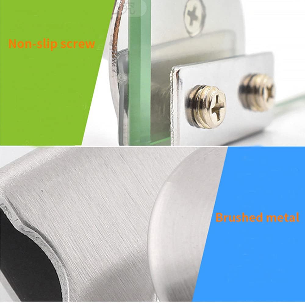 4 Pcs Glass Door Handles - Zinc Alloy No Drilling Clips Pulls for 3-5mm Showcase Glass Cabinets Drawer (Style A)