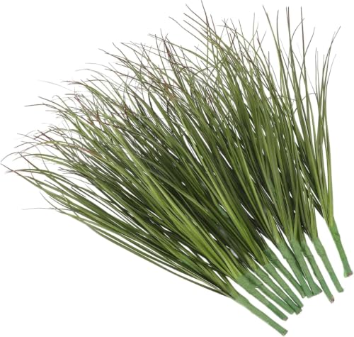 TOPPERFUN 24 Pack Artificial Grass, 11.79 Ince Fake Grass Faux Shrub Plants