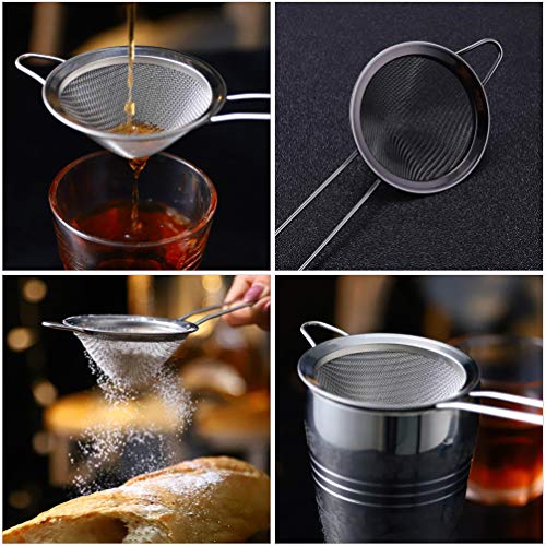 Cabilock Coador de malha fina de aço inoxidável, coador de alimentos, filtro de vinho, suco, geleia,