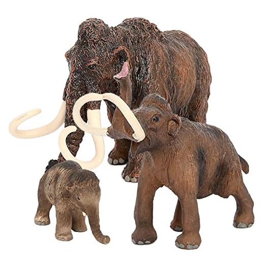 Vankcp 3PCS Figurines Mammoth Family Toys,Realistic Ancient Elephant Figurines Model, Cake Toppers Playset Eduactional Toys Party Playset Toys Ideal Gift
