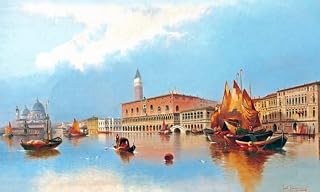 TopVintagePosters Doge's Palace Venice Italy Painting Art By Karl Kaufmann Reproduction (10” X 16” Image Size Paper)