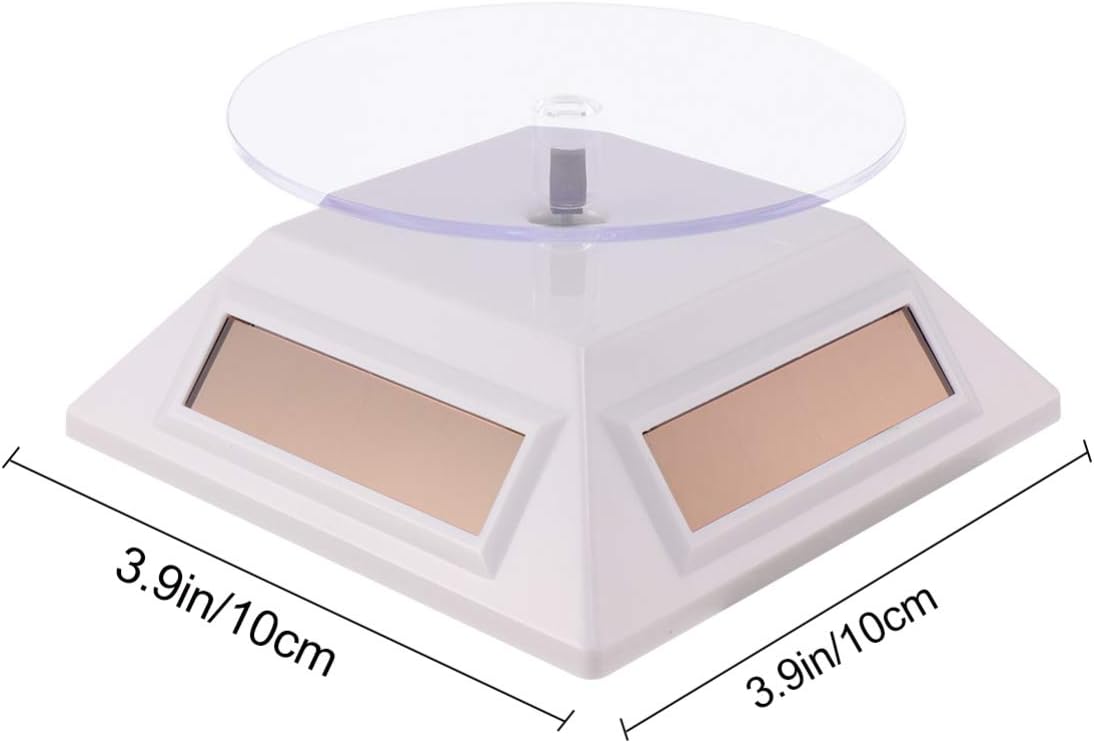 Solar Showcase Rotating Jewelry Display Stand for Rings Bracelets Necklaces Watches Phones Sides Solar Panel Reversible Rotation