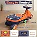 ANPABO 12V Electric Wiggle Car with Pedals, 2 Seater, 2x75W Motor, Music & Bluetooth, Ride On Toy for Kids Ages 3+, 170 Lbs, Orange