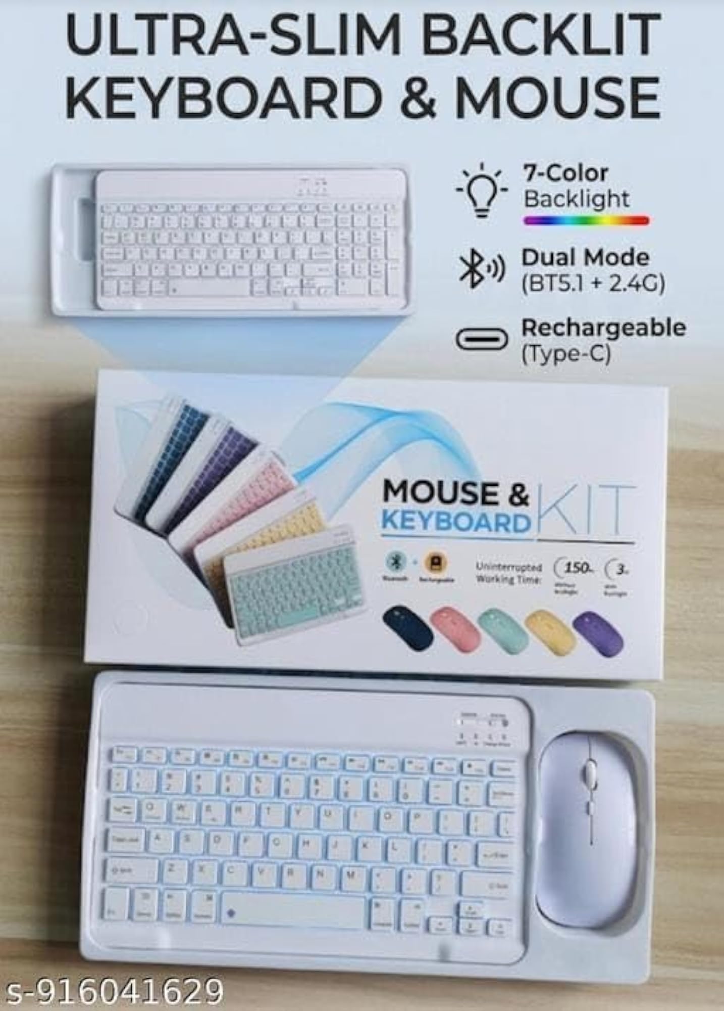 Wireless Mouse and Keyboard Kit with Backlit