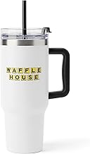 Stainless Steel Tumbler with Handle – 20oz Double Wall Vacuum Insulated Cup with Straw & Spill-Resistant Lid – Hot & Cold Drinks – Durable Powder-Coated Travel Mug for Home or On-the-Go
