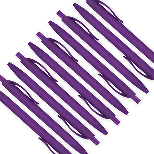 deegtran Pens Bulk, 100 Pack No Bleed Purple Barrel Click Pens, Wholesale Retractable Ballpoint Pens, Pens Medium Point, Smooth Ink Pens, 1.0MM Black Ink by deegtran - Image 4