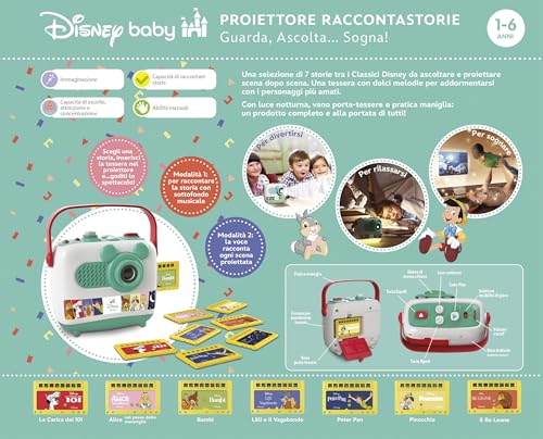 Clementoni Disney Baby Proiettore Raccontastorie, Storyteller Per Bambini 1-6 Anni, Con 8 Diapositive Dei Grandi Classici, Gioco Elettronico Parlante Portatile, Idea Regalo, Lingua Italiana, 17819 - 11