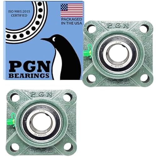 PGN UCF205-16 (2 Pack) Square Flange Bearing 1" Bore