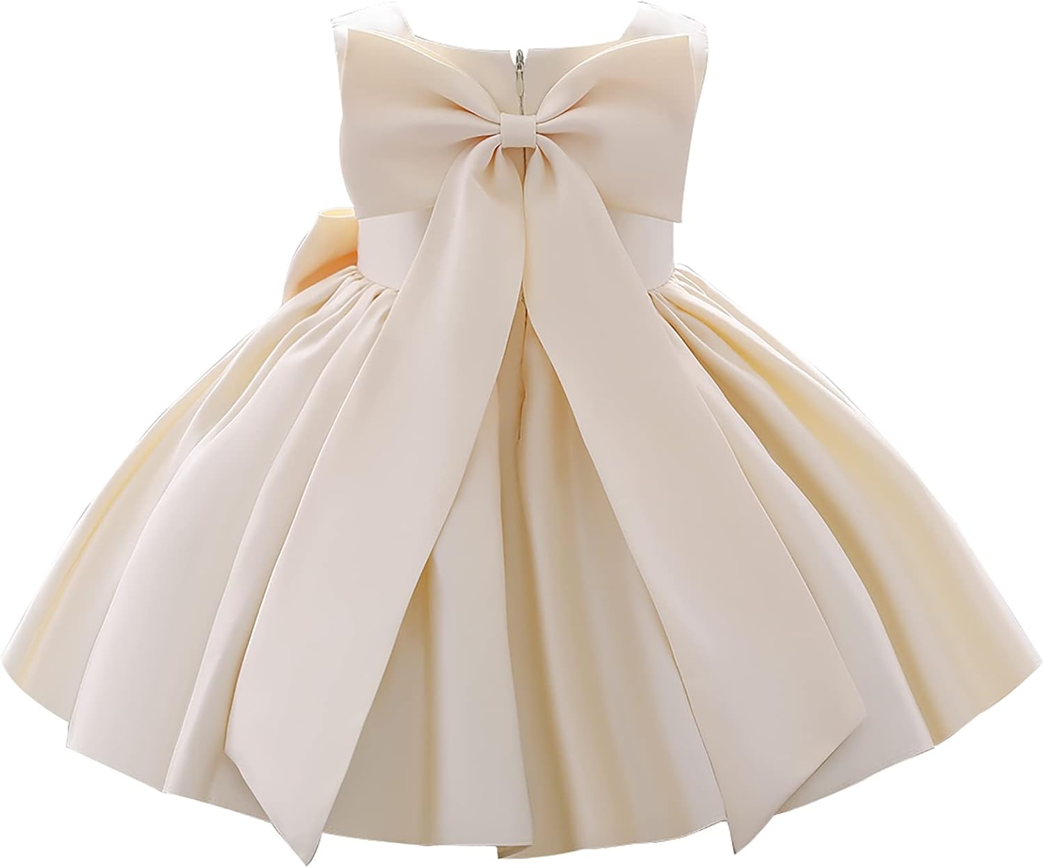 Girl Flower Design Dress Sleeveless Flower Design Princess Wedding Dress for Toddler and Baby Girl