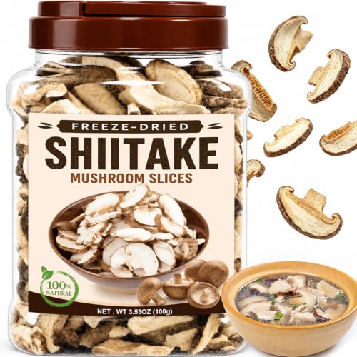 3.53oz Freeze Dried Shiitake Mushroom Slices for Ramen Toppings