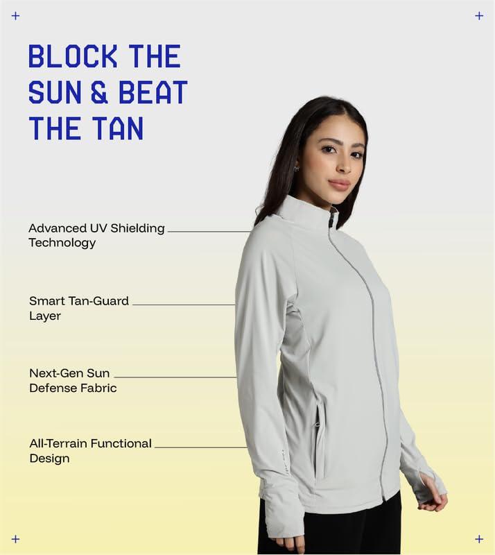 Image of Womens Sunscreen Jacket ICE Pro - UPF 50+ Cooling Jacket for Men & Women|Cool Rush Pro Tech,UV Protection,Breathable,Sweat-Wicking, Anti-Microbial, Lightweight Sun Hoodie for Outdoor Sports & Travel