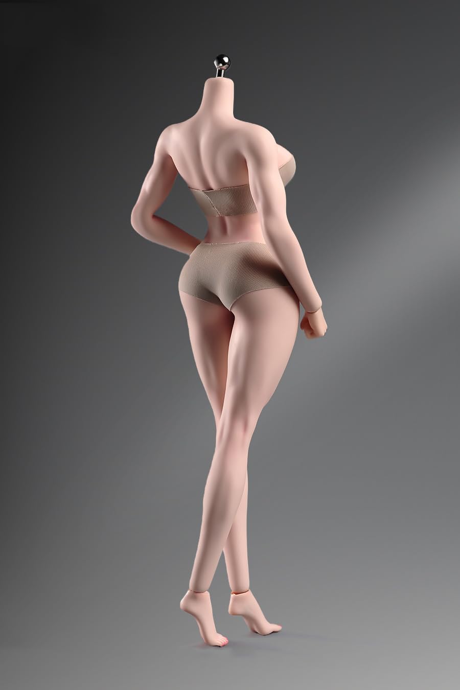 Fremego 1/6 Scale Female Body,12inch Super Flexible Seamless Female Muscler Figure Doll Makeup Version with Detachable Feet Bodybuilding Body Shape Miniature Action Figure (Normal Skin)