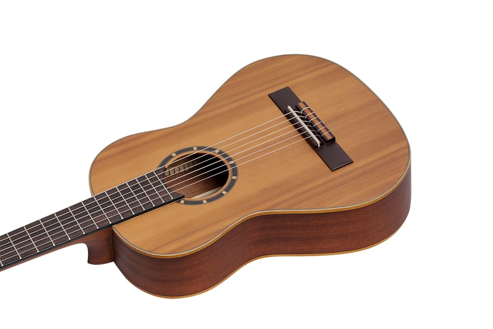 Ortega Guitars Konzert Gitarre Linkshänder – 1/2 – Family Series – Inklusive Gig Bag – Zeder, Mahagoni, Natur (R122-1/2-L)