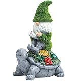Garden Statue Gnome Cute - Large Outdoor Gnome Statue Sculptures with Solar Lights, Resin Gnome Figu