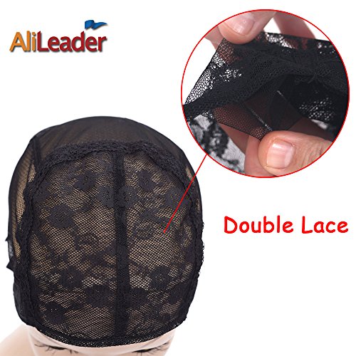 Wig Cap For Wig Making Double Lace Wig Cap With Adjustable Straps Wig Cap For Women Wig Making Caps On The Back Swiss Lace Hairnet (Black Xl) #TOP6