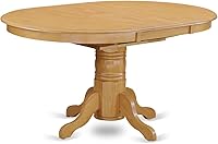 Vista 3 de East West Furniture AVAT5-OAK-C - Juego de mesa de cocina de 5 piezas para 4 personas, incluye una mesa de comedor ovalada con hojas de mariposa y 4