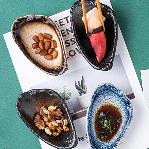 HEMOTON Molho de Soja Prato Estilo Japonês de Cerâmica Placa Tempero Tempero Japonês Sushi Tempero L