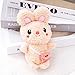 KEYXIA Lapin en Peluche Porte-clés Jouets Dessin animé Lapin Mouton poupée en Peluche Porte-clés pour Sac à Dos(Rabbit,Pink)