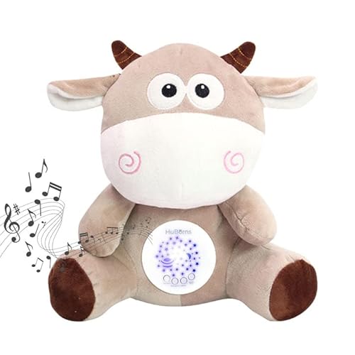 HuBorns - Peluche para Bebé - Luz Quitamiedos Infantil - Peluche Musical Bebe con 3 Modos Ruido Blanco y 15 Canciones - Regalo para Recién Nacido Cover