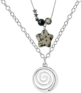 Punk Necklaces Set Star Necklace Star Pendant Necklace for Women Swirl Necklace Spiral Necklace for Women Gothic Y2K Necklaces Grunge Necklaces for Women Fashion Jewelry for Women Girl Y2K Accessories