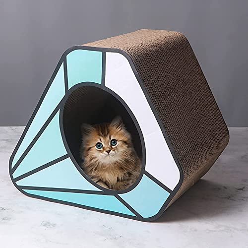 Griffoir pour chat en carton de qualité supérieure bleu - 6