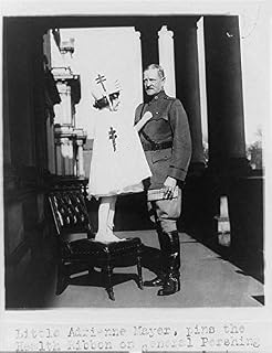 HistoricalFindings Photo: Adrienne Mayer pins Health Ribbon,J Pershing,Tuberculosis Christmas Seals,1921