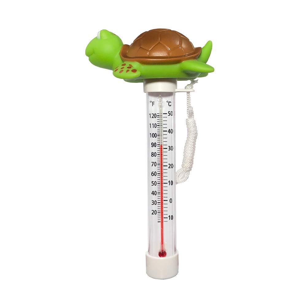 POOLWHALE Floating Pool Thermometer,Cool Style Water Temperature Thermometers with String, Shatter Resistant, for Outdoor and Indoor Swimming Pools, Hot Tub, Spa,and Pond (Flamingo) (Turtle)