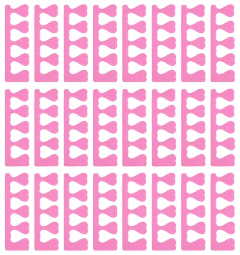 24 Pcs Toe Separators for Nail Varnish Soft Sponge Toe Separators for Pedicure Manicure Polishing Coating Nail Polish Beauty Accessories Pink