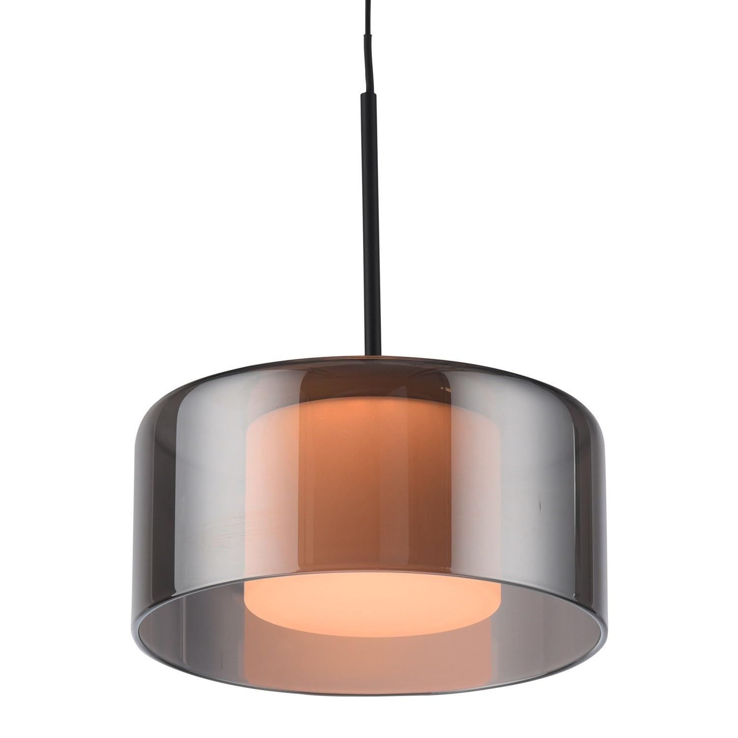 Paul Neuhaus LED-Pendelleuchte - 66 x 180 cm - 3-flammig - Rauchfarben - Schwarz - Metall - Glas - dimmbar