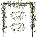 Felice Arts 2 Pcs Artificial Flowers 6.6ft/Piece Silk Wisteria Ivy Vine Green Leaf Hanging Vine Garland for Wedding Party Home Garden Wall Decoration (Purple)