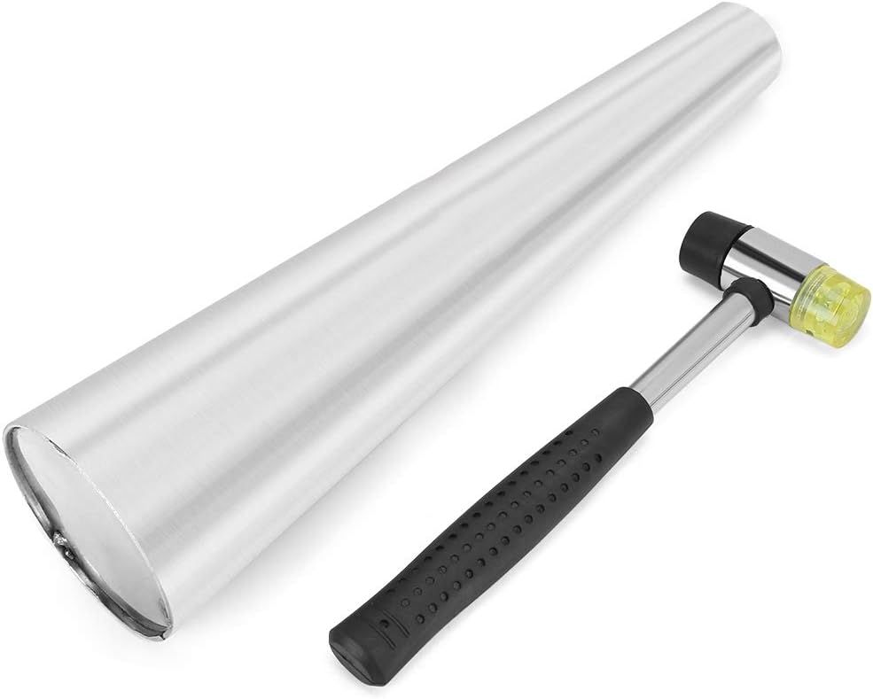 Ring Sizing Kit, Ring Sizer Mandrel Measuring Tool Steel Ring Sizing Gauge Sizers Set Rubber Jeweler's Mallet Hammer Metal Finger Size Jewelry Making Kit