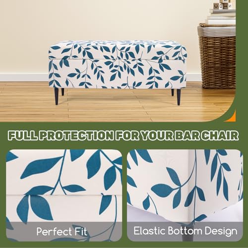 Image of FUANGUI Ottoman Cover Stretch Storage Ottoman Bench Slipcover Printed Folding Storage Bench Ottoman Cover Footrest Stool Slipcover Footstool Protector Cover with Elastic Bottom, Large,81