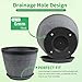 Quarut 4 Pack 15 Inch Large Planter Pot for Plants Outdoor Indoor, Plastic Flower Pots with Drainage Hole & Saucer, Modern Decorative Medium Large Plant Garden Pot, Plant Container for House (Gray)